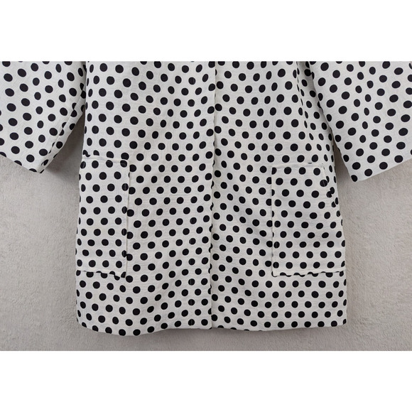Chico's sz 1 Jacket white with black polka dots buttons lightweight 4240 - Picture 3 of 6